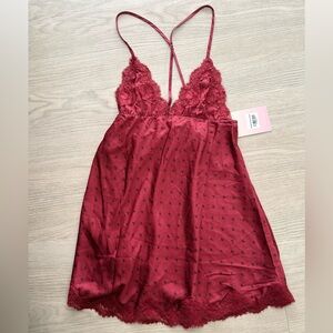 Hello Molly Burgundy Lace Chemise
